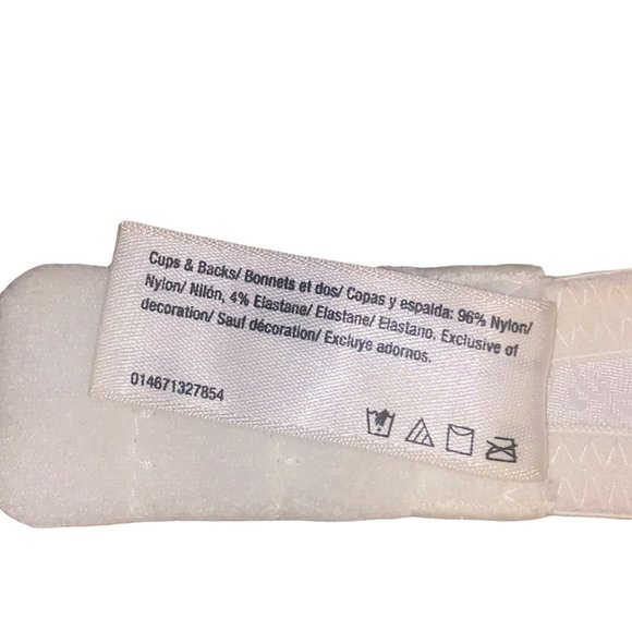 Maidenform Padded T-Shirt Bra Size 38D Cream White Floral Underwire Lace VGUC - Picture 5 of 11
